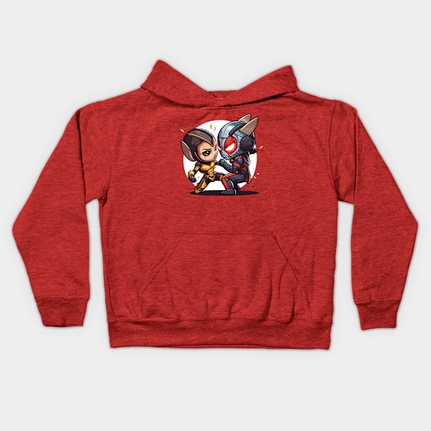 Little Heroes Fighting Kids Hoodie by Spaksu